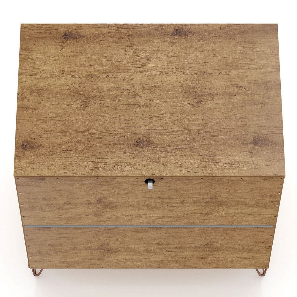Rockefeller 3-Drawer Nature and Textured Grey Dresser (Set of 2) MHC-2-103GMC7