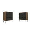 Rockefeller 3-Drawer Nature and Textured Grey Dresser (Set of 2)