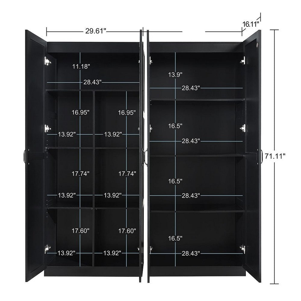 Hopkins Storage Closet 4.0 in Black - Set of 2 MHC-2-23GLF-BK