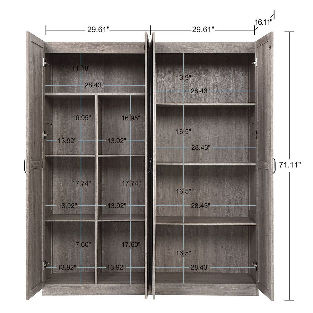 Hopkins Storage Closet 4.0 in Grey - Set of 2 MHC-2-23GLF-GY