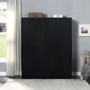 Hopkins Modern Freestanding Storage Closet with 7 Shelves in Black (Set of 2)