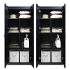 Hopkins Modern Freestanding Storage Closet with 7 Shelves in Black (Set of 2) MHC-2-2GLF-BK