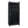 Hopkins Modern Freestanding Storage Closet with 7 Shelves in Black (Set of 2) MHC-2-2GLF-BK