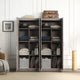 Hopkins Modern Freestanding Storage Closet with 7 Shelves in Grey (Set of 2) MHC-2-2GLF-GY