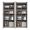 Hopkins Modern Freestanding Storage Closet with 7 Shelves in Grey (Set of 2) MHC-2-2GLF-GY