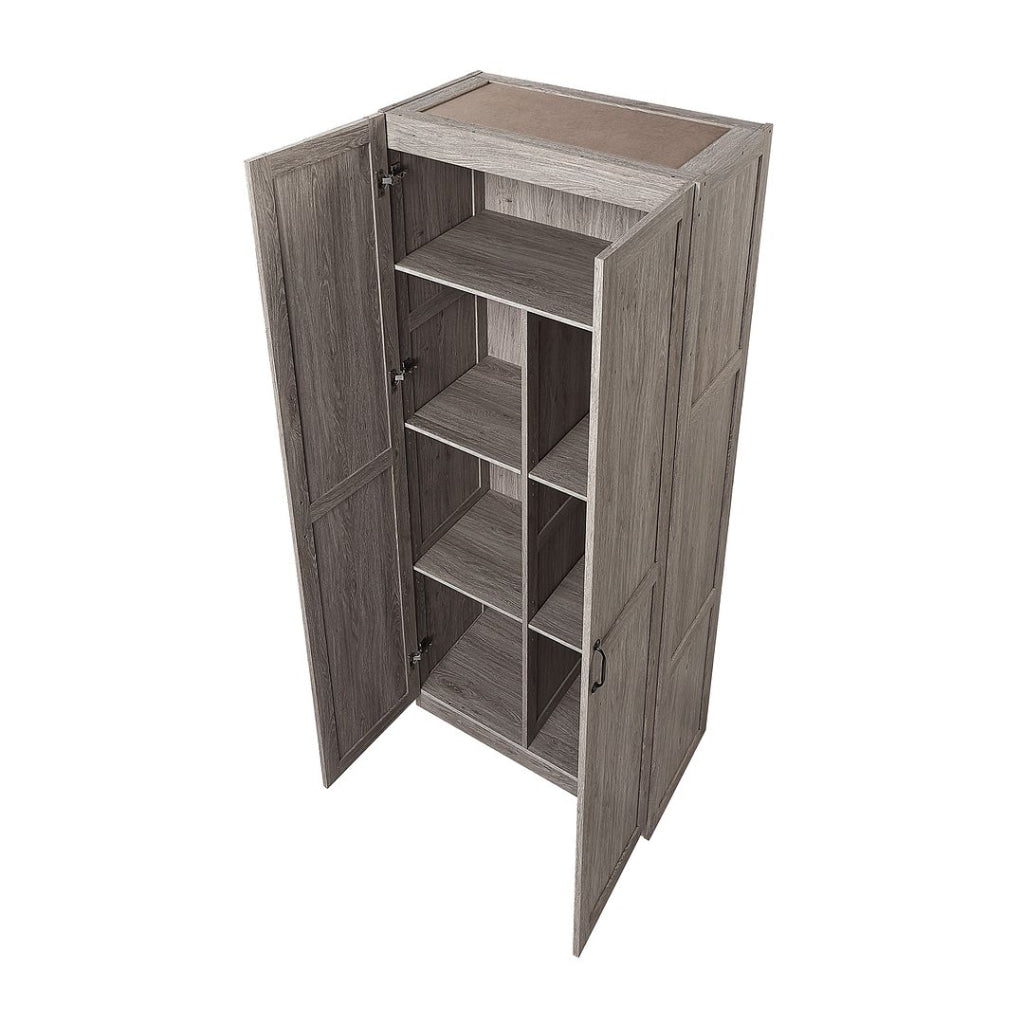Hopkins Modern Freestanding Storage Closet with 7 Shelves in Grey (Set of 2) MHC-2-2GLF-GY