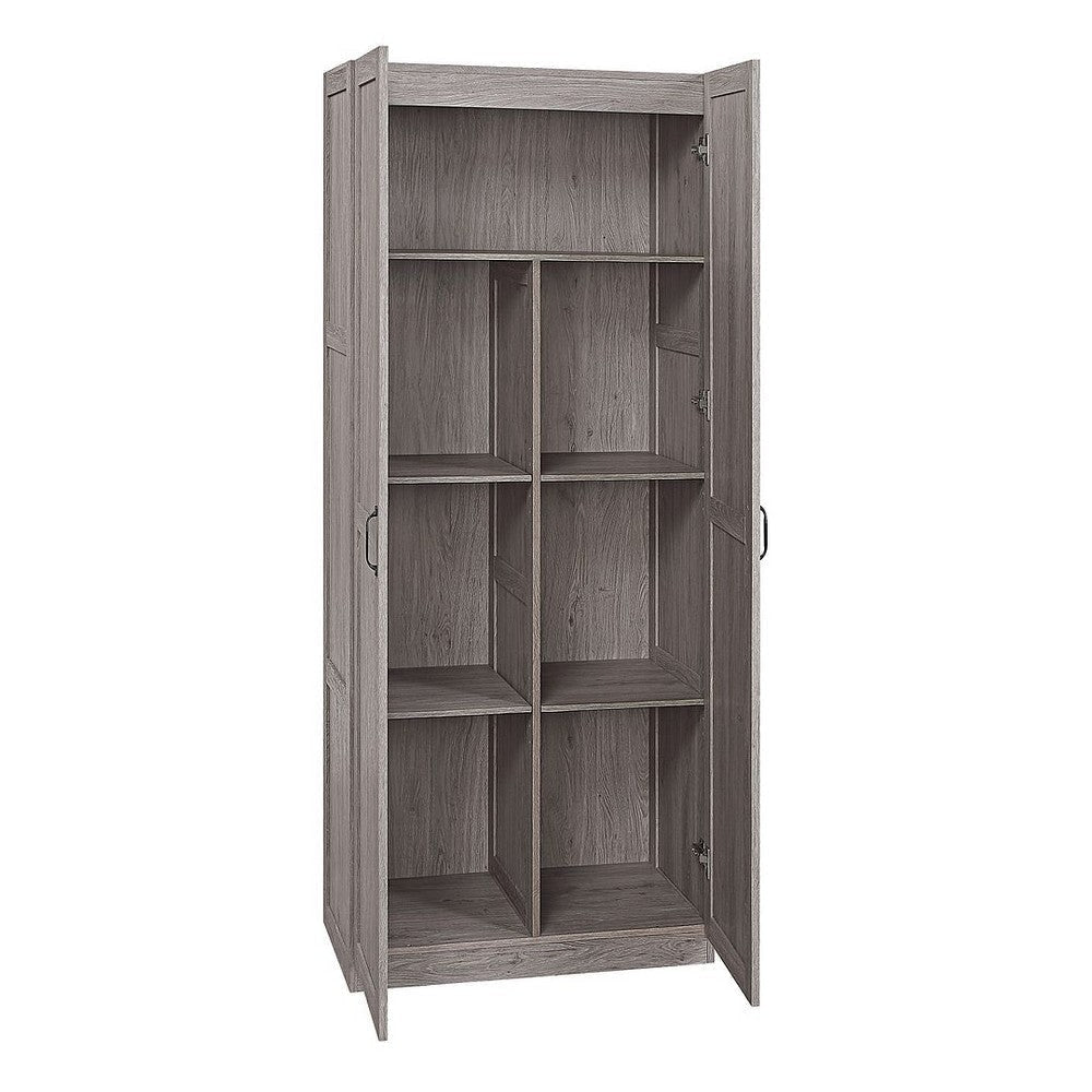 Hopkins Modern Freestanding Storage Closet with 7 Shelves in Grey (Set of 2) MHC-2-2GLF-GY