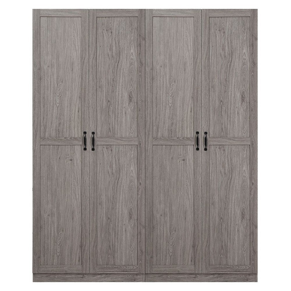 Hopkins Modern Freestanding Storage Closet with 7 Shelves in Grey (Set of 2)