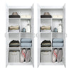 Hopkins Modern Freestanding Storage Closet with 7 Shelves in White (Set of 2) MHC-2-2GLF-WH