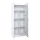 Hopkins Modern Freestanding Storage Closet with 7 Shelves in White (Set of 2) MHC-2-2GLF-WH