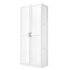 Hopkins Modern Freestanding Storage Closet with 7 Shelves in White (Set of 2) MHC-2-2GLF-WH
