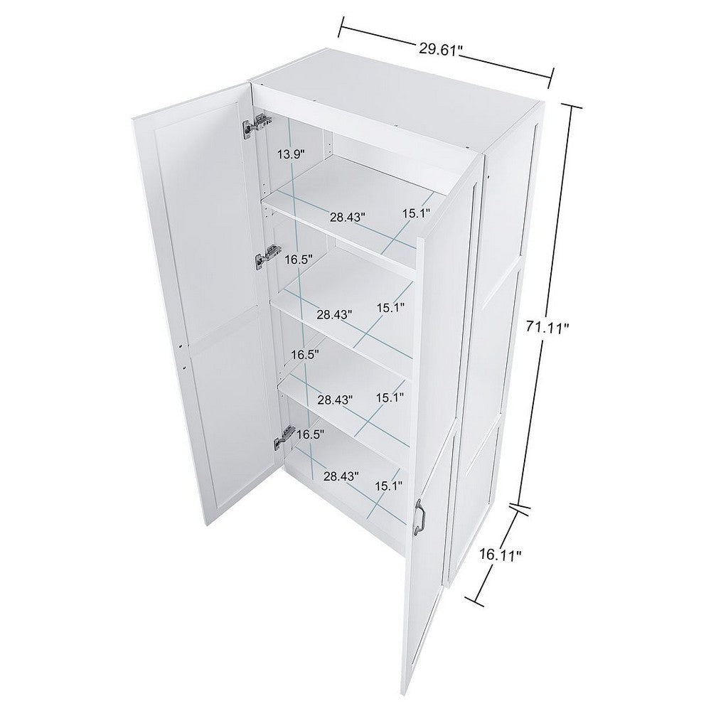 Hopkins Modern Storage Closet 3.0 in White - Set of 2 MHC-2-3GLF-WH