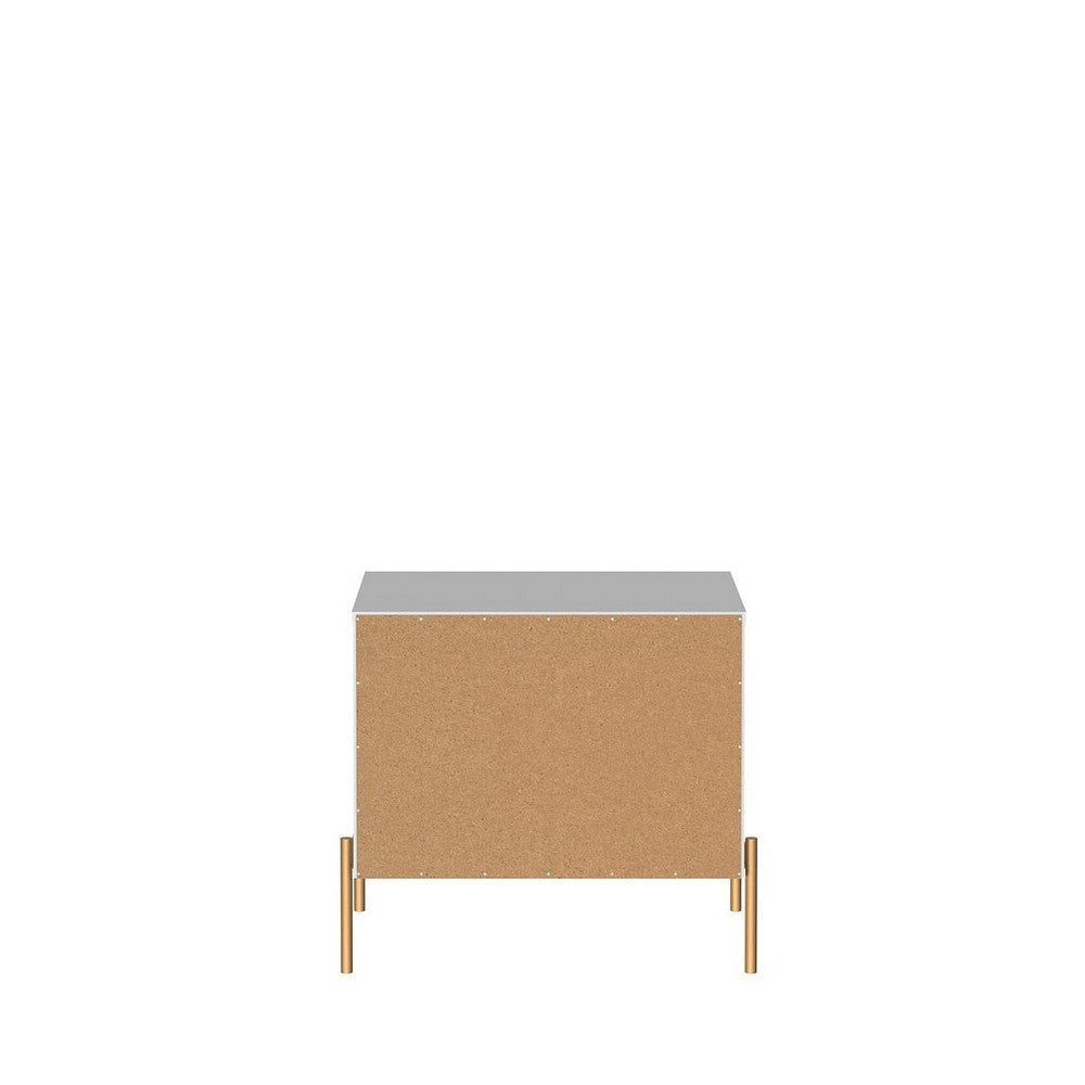 Jasper Full Extension Drawer Nightstand in White Gloss (Set of 2) MHC-2-51351