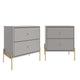 Jasper Full Extension Drawer Nightstand in Grey (Set of 2)