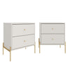 Jasper Full Extension Drawer Nightstand in Off White (Set of 2)