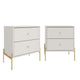 Jasper Full Extension Drawer Nightstand in Off White (Set of 2)