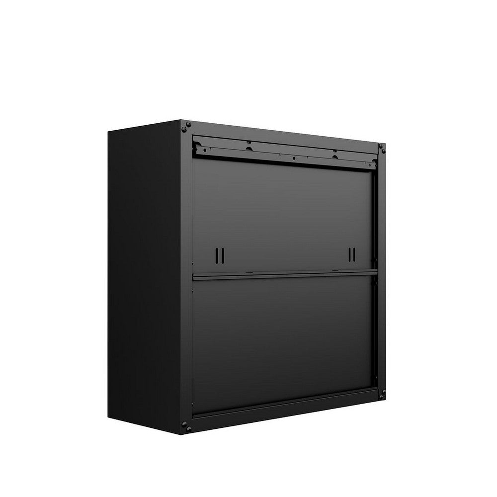 Fortress 30’’ Floating Textured Metal Garage Cabinet with Adjustable Shelves in Charcoal Grey - Set of 2 MHC-2-5GMC-CH