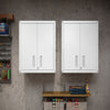 Fortress 30’’ Floating Textured Metal Garage Cabinet with Adjustable Shelves in White - Set of 2 MHC-2-5GMC-WH
