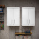 Fortress 30’’ Floating Textured Metal Garage Cabinet with Adjustable Shelves in White - Set of 2 MHC-2-5GMC-WH