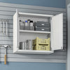 Fortress 30" Floating Textured Metal Garage Cabinet with Adjustable Shelves in White - Set of 2