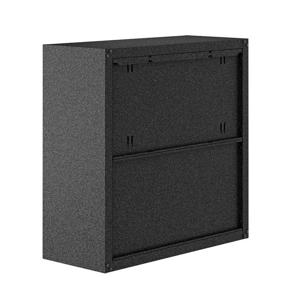 Fortress 30’’ Floating Textured Metal Garage Cabinet with Adjustable Shelves in Grey - Set of 2 MHC-2-5GMC