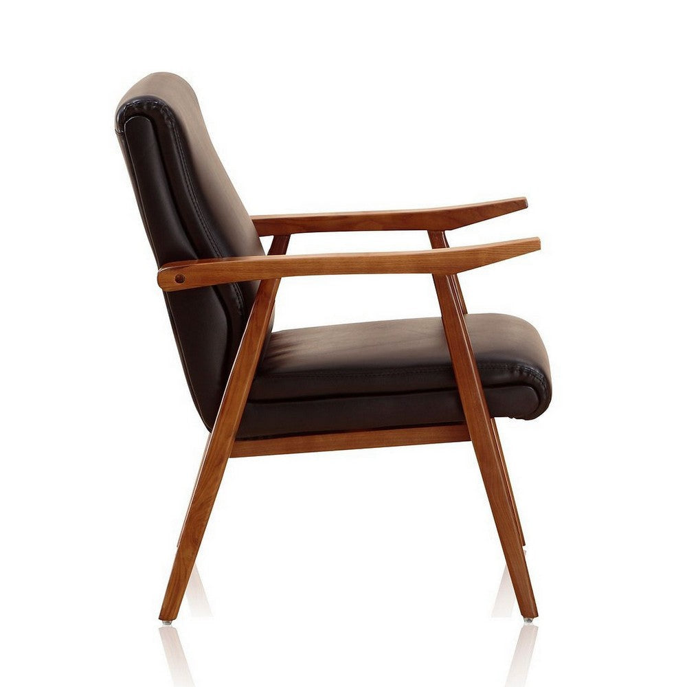 ArchDuke Black and Amber Faux Leather Accent Chair (Set of 2) MHC-2-AC001-BK