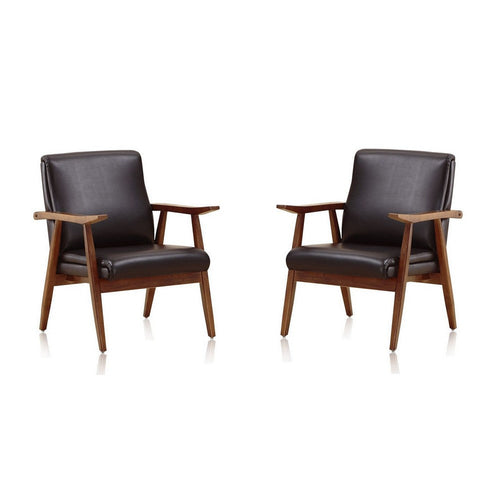 ArchDuke Black and Amber Faux Leather Accent Chair (Set of 2)