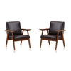 ArchDuke Black and Amber Faux Leather Accent Chair (Set of 2)