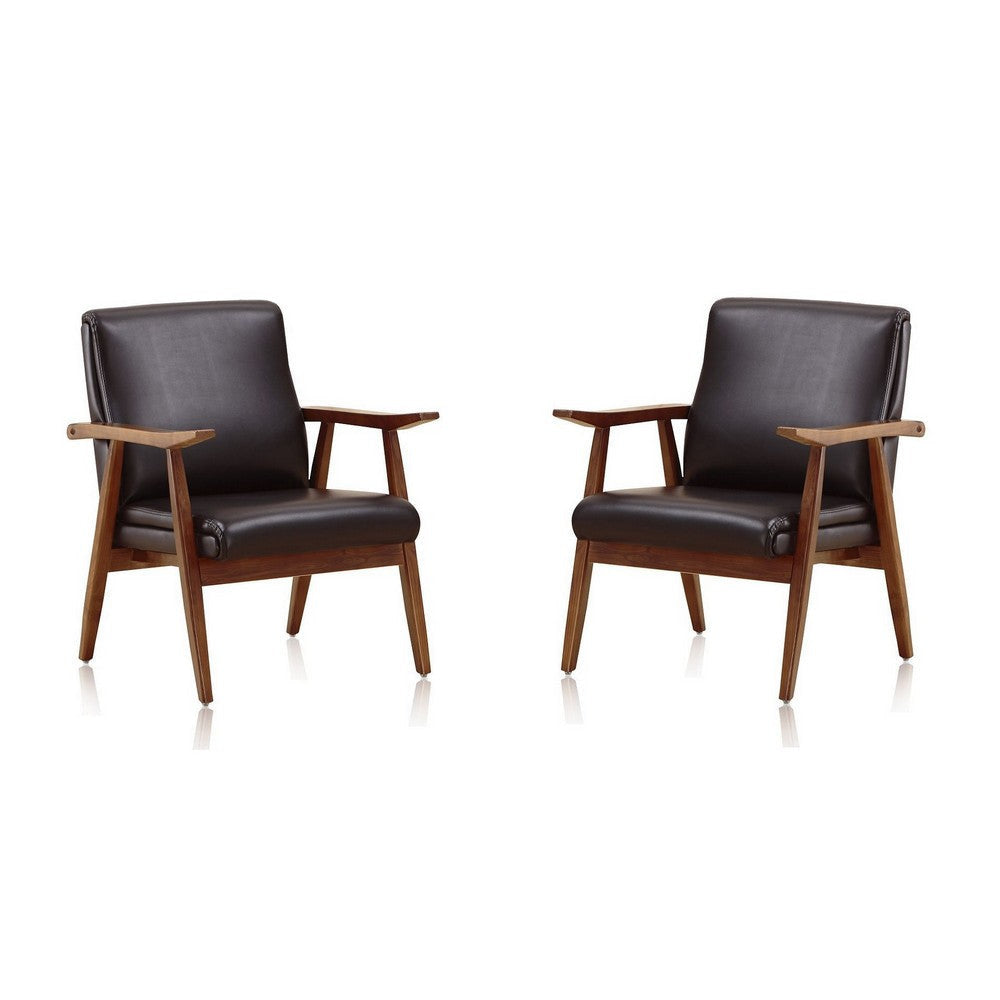 ArchDuke Black and Amber Faux Leather Accent Chair (Set of 2)