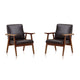 ArchDuke Black and Amber Faux Leather Accent Chair (Set of 2)
