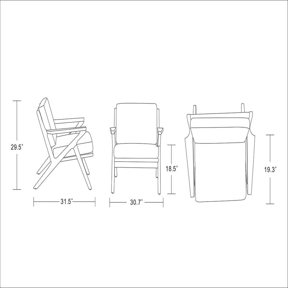 Martelle Grey and Amber Twill Weave Accent Chair (Set of 2) MHC-2-AC002-GY