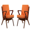 Martelle Orange and Amber Twill Weave Accent Chair (Set of 2)