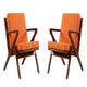 Martelle Orange and Amber Twill Weave Accent Chair (Set of 2)