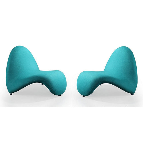 MoMa Teal Wool Blend Accent Chair (Set of 2)