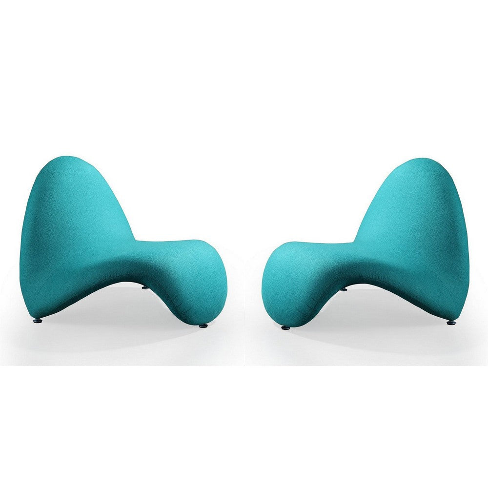 MoMa Teal Wool Blend Accent Chair (Set of 2)