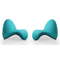 MoMa Teal Wool Blend Accent Chair (Set of 2)