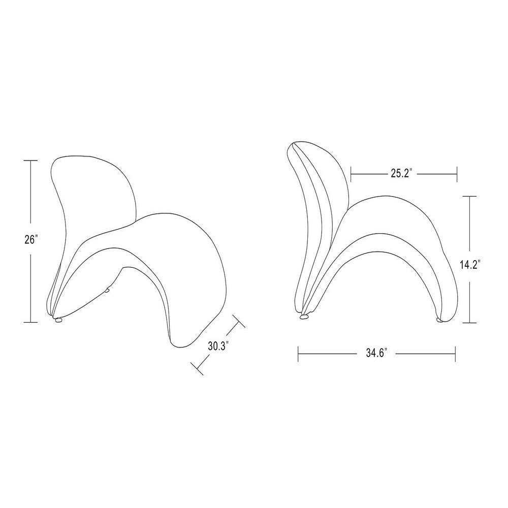 Rosebud Yellow Wool Blend Accent Chair (Set of 2) MHC-2-AC013-YL