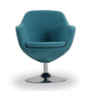 Caisson Blue and Polished Chrome Twill Swivel Accent Chair (Set of 2) MHC-2-AC028-BL