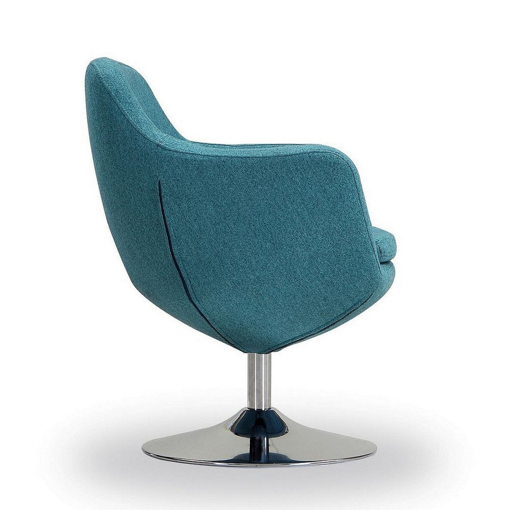 Caisson Blue and Polished Chrome Twill Swivel Accent Chair (Set of 2) MHC-2-AC028-BL