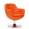 Caisson Orange and Polished Chrome Faux Leather Swivel Accent Chair (Set of 2) MHC-2-AC028-OR