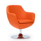 Caisson Orange and Polished Chrome Faux Leather Swivel Accent Chair (Set of 2) MHC-2-AC028-OR