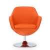 Caisson Orange and Polished Chrome Faux Leather Swivel Accent Chair (Set of 2) MHC-2-AC028-OR