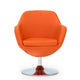 Caisson Orange and Polished Chrome Faux Leather Swivel Accent Chair (Set of 2) MHC-2-AC028-OR
