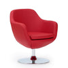 Caisson Red and Polished Chrome Faux Leather Swivel Accent Chair (Set of 2) MHC-2-AC028-RD