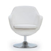 Caisson White and Polished Chrome Faux Leather Swivel Accent Chair (Set of 2) MHC-2-AC028-WH