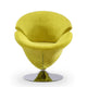 Tulip Green and Polished Chrome Velvet Swivel Accent Chair (Set of 2) MHC-2-AC029-GR