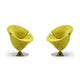Tulip Green and Polished Chrome Velvet Swivel Accent Chair (Set of 2)