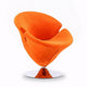 Tulip Orange and Polished Chrome Velvet Swivel Accent Chair (Set of 2) MHC-2-AC029-OR