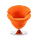 Tulip Orange and Polished Chrome Velvet Swivel Accent Chair (Set of 2) MHC-2-AC029-OR