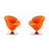 Tulip Orange and Polished Chrome Velvet Swivel Accent Chair (Set of 2)